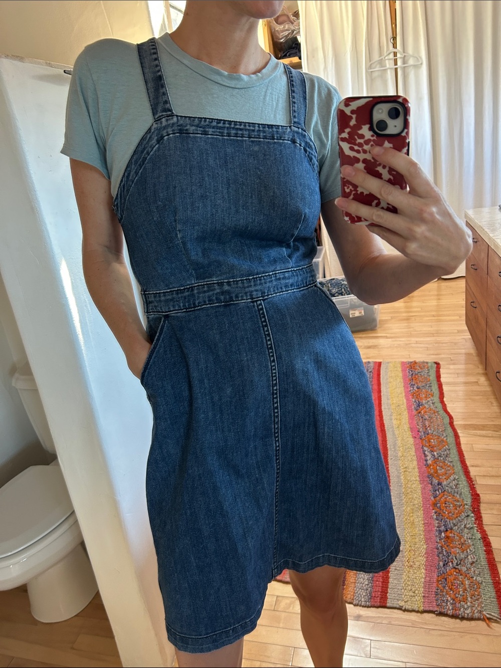 Denim Overall Mini Dress